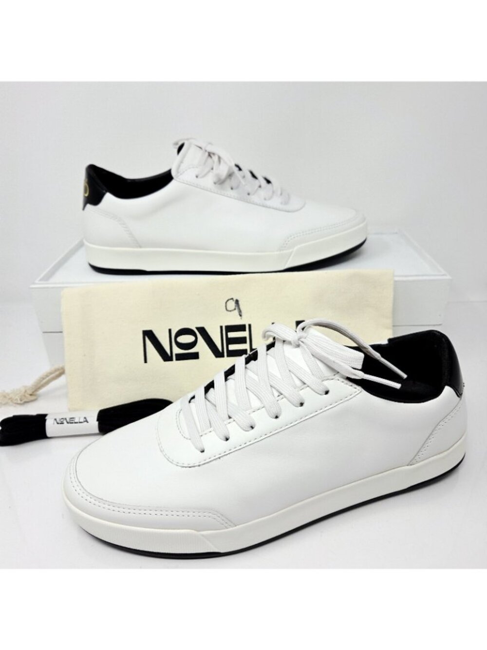 NEW Novella Preface Edition 1 Sneakers White Leather Mens 9 Womens 10.5 Low Top